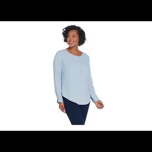 Elizabeth & Clarke Stain Repellent Woven Top